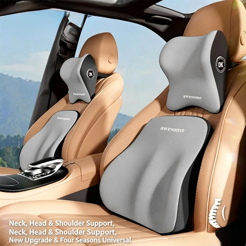 Car Seat Cushion Memory Foam - Zestaw poduszki pod szyję i podparcia